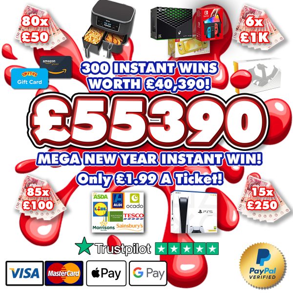 £55,390 MEGA NEW YEAR INSTANT WIN! #2