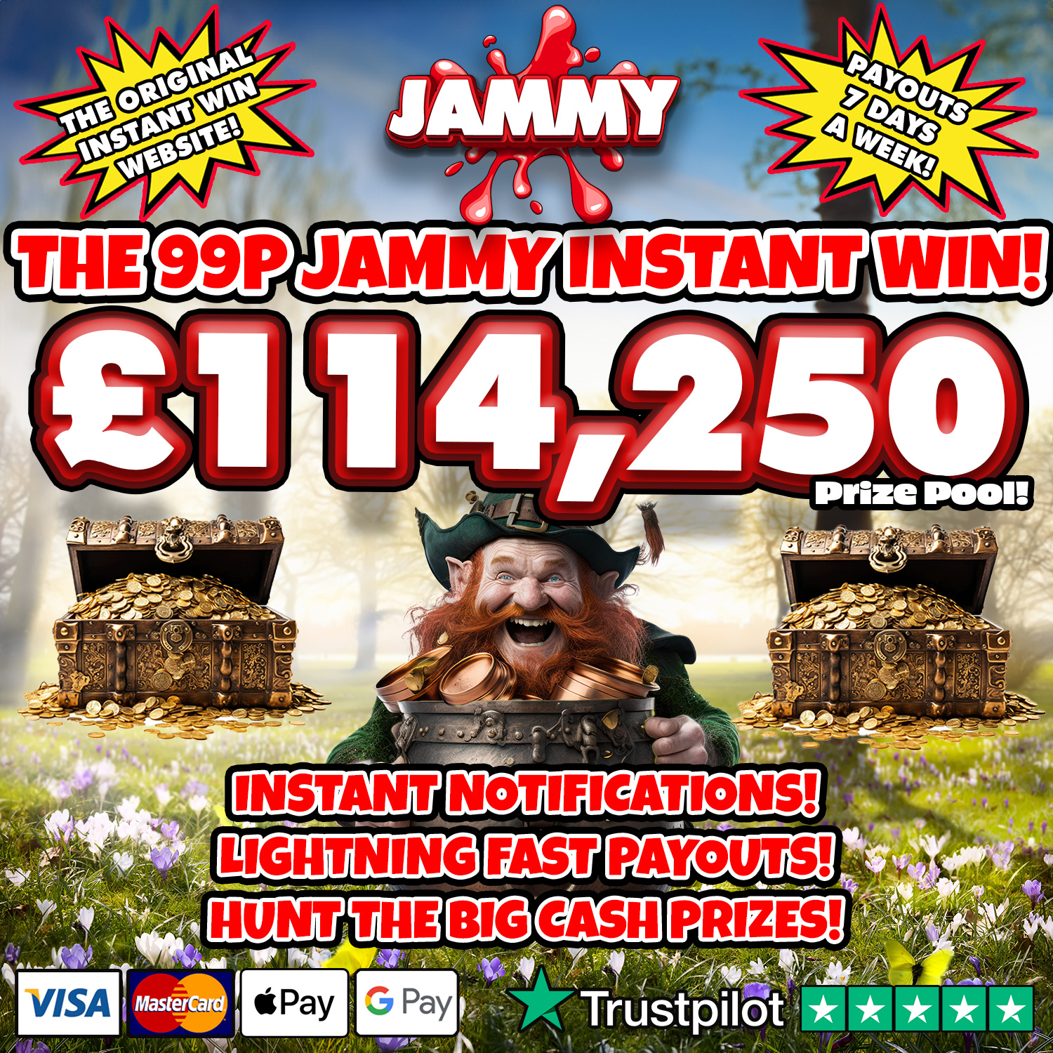 THE MEGA 99P INSTANT WIN – £114,250 PRIZE POOL! – JAMMY – The Original ...