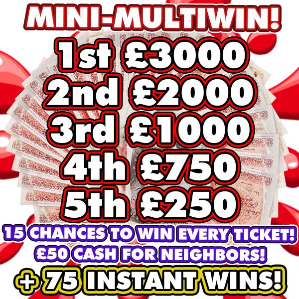 FRIDAY MULTIWIN - 5 CASH WINNERS, 75 INSTANT WINS & NEIGHBOURS!