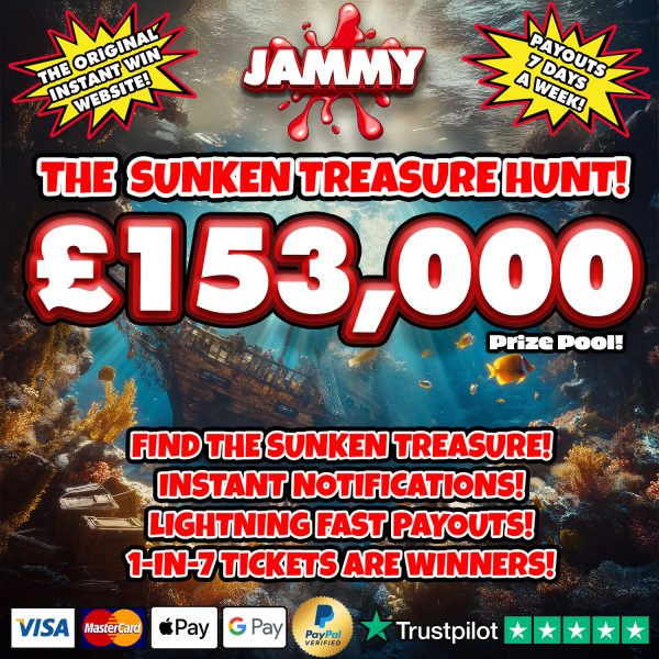 THE SUNKEN TREASURE CASH INSTANT WIN!